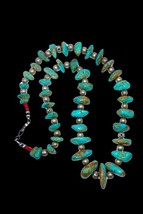 Huge Vintage Navajo Sterling Natural Royston Turquoise Beaded Nugget Necklace - £523.99 GBP