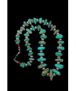 Huge Vintage Navajo Sterling Natural Royston Turquoise Beaded Nugget Nec... - £515.09 GBP