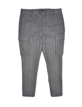 Theory Cargo Dress Pants Womens 6 Grey Herringbone Cropped Made in USA S... - £35.53 GBP