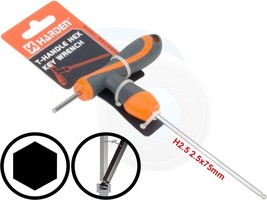 2.5mm T-Handle Hexagon Torque 6 Point Hex Key CRV Screwdriver Wrench - £6.32 GBP