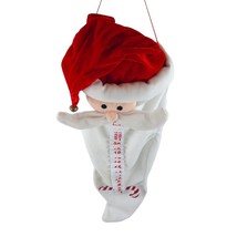 Santa Face Plush 24 Day Countdown To Christmas Fabric Candy Cane Marker Advent - £12.42 GBP