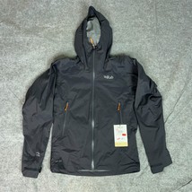 Rab Mens Jacket Small Black Coat Rain Hiking Outdoor Downpour Light Gorp... - $139.44 CAD