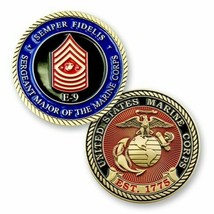 Serg EAN T Major Of The Marine Corps E-9 1.75&quot; Challenge Coin - £28.93 GBP