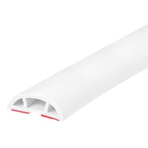 Floor Cord Cover Cable Protector 0.4&quot; W X 0.24&quot; H 3.3Ft White Cable Management F - £25.16 GBP