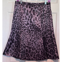 East 5th Women&#39;s Black Animal Print Little Purple/Gray Satin Like Shirt ... - $18.70
