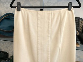 Narciso Rodriguez Beige Cotton Zipper Slit Stretchy Pencil Skirt Sz Us 6 - £107.52 GBP