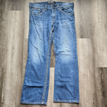 Silver Jeans Zac Flap Mens 36x32 Straight Leg Flap Pocket Distressed Whi... - $49.94