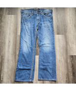 Silver Jeans Zac Flap Mens 36x32 Straight Leg Flap Pocket Distressed Whi... - £39.33 GBP