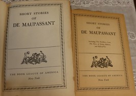 Vintage set of  1940&#39;s 2 Book League of America Short Stories of De Maupassant.  - £9.41 GBP