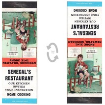 Vintage Matchbook Cover Senecal Restaurant Newaygo MI 1960s Superior boy &amp; dog - £7.73 GBP