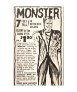 1973 Frankenstein Monster 7 Feet Tall Toy Advertisement Novelty Vintage ... - €25,77 EUR
