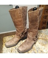 BCBGirls Western Cowboy Metal Ring Pull On Brown Leather Boots Women's Size 10B - $84.15