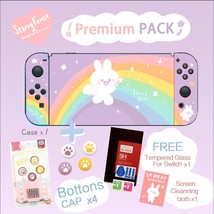 Rainbow Bunny cute purple soft protective case shell for nintendo switch  - £17.62 GBP