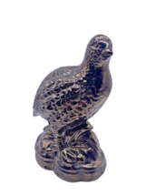 Bird Figurine Statue Vintage Dark Bronze Color Coated Metallic Pheasant ... - $27.69