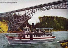 Ship Boat Postcard Steamer Maid Of The Mist Railway Bridge Niagara Falls Unused - £7.28 GBP