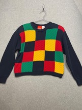 Vintage Liz &amp; Co. Knitted Pullover SweaterWomen&#39;s Size S L Color Block 90&#39;s Y2K - £17.99 GBP