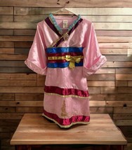 Disney Authentic Mulan Costume Dress Pink Satiny Girls Size M 7/8 Dress up - £15.76 GBP