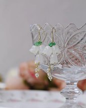 Glass Bead Lily of the Valley Earrings - £11.05 GBP