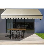 Motorized Black Frame Retractable Home Patio Canopy Awning 16&#39;X10&#39; Ivory - £597.47 GBP