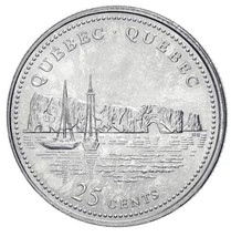 1992 Canadian 25-Cent QC 125th Anniv/Provincial Quarter Coin UNC - £1.40 GBP