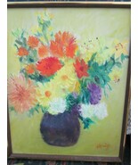 Honig Oil Painting Original Signed Flower Bouquet - $168.87 CAD