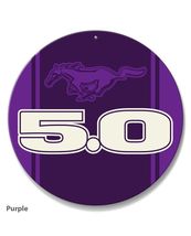 Ford Mustang 5.0 Car Vehicle Logo Poster Metal Round Sign 8x8in Vintage M - €21,47 EUR