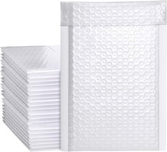 12 Padded Shipping Bubble Bags White Poly Mail Envelopes Postal Packaging 6x10&quot; - £7.03 GBP