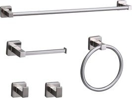 5 Pieces Brushed Nickel Bathroom Hardware Set,Wall Mounted 23.6 Inch Tow... - £34.71 GBP