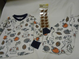 NEW little boys Football stickers & Carter's size 24 months snug fit pajamas  - £4.41 GBP
