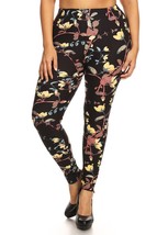 Plus Size Floral Print, Full Length Leggings In A Slim Fitting Style With A Band - £20.64 GBP