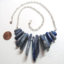 Sterling 925 Silver Blue Lapis Lazuli 18&quot; Necklace AE America Eagle Outf... - £50.53 GBP