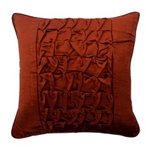 Textured Knotted Pintucks 16&quot;x16&quot; Velvet Rust Throw Pillows Cover, Rusty Knots - £31.75 GBP+
