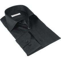 Mens 100% Italian Sheen Cotton Shirt High Quality SORRENTO Turkey 1131 Black image 4