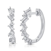 Diana M Jewels 10 baggett and round diamonds huggie earrings size One Size - €666,30 EUR
