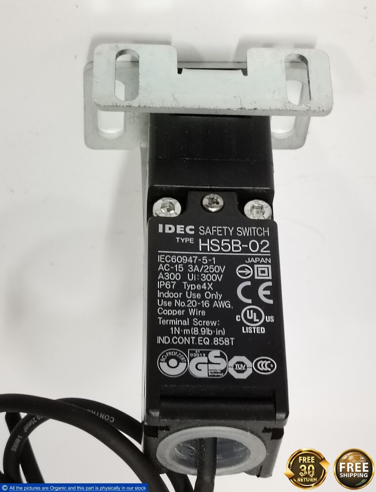 Idec HS5B-02 Safety Interlock Switch 3A 250V 2NC HS5B Series Door Switch... - $69.00
