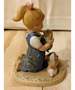 Vintage Denim Days By Homco 1985 Porcelain 4&quot; Figurine Little Girl With ... - $16.83