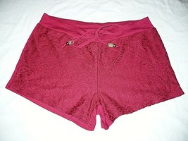 No Boundaries Juniors Lace Front Shorts Size SMALL (3-5) Cranberry Tie F... - $12.59