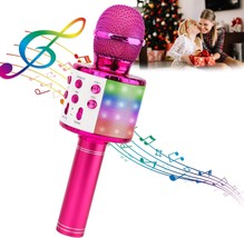 ShinePick Karaoke Microphone, 4 in 1 Wireless Microphone with LED Lights... - £10.80 GBP