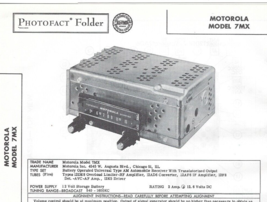 1957 MOTOROLA 7MX Universal AM Car RADIO Receiver Photofact Repair MANUAL - £7.75 GBP