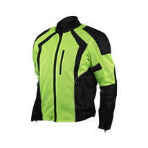 Mens HiVis Mesh Motorcycle Jacket with CE Armor - £86.89 GBP