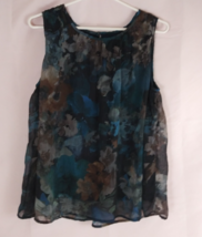 Christopher &amp; Banks Women&#39;s Floral Lined Sleeveless Blouse Size Medium - $14.54