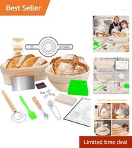 100% Natural Rattan Sourdough Kit - Round &amp; Oval Proofing Baskets Included - $67.27