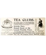 London Tea Company Clubs 1897 Advertisement Victorian Boston Mass ADBN1A11 - $372.98 MXN