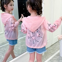 Summer Pink Applique Baby Girls Thin Jackets Quick-Drying Child Coat Anti-UV  Wh - £51.56 GBP