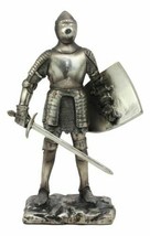 Holy Roman Empire Crusader Knight With Sword And Shield Statue Medieval Decor - £24.77 GBP