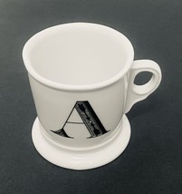 Monogram Mug Anthropologie Black A Initial Ceramic Shaving Cup Style White - £13.06 GBP