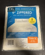 Bedding Essentials 9” Zippered Waterproof Vinyl Mattress Protector Twin XL Size - £11.95 GBP