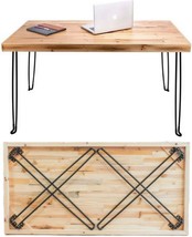 Small Wooden Foldable No Assembly Required Sleekform Folding Desk Is Lightweight - £200.25 GBP