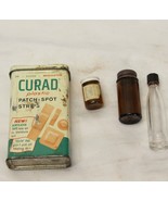 Curad Band-Aid Band Aid Tin Can Box Vintage 3 Medicine Bottles - $21.55