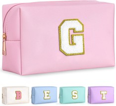 Travel Makeup Bag, Personalized Initial Toiletry Bag with PU - £11.12 GBP